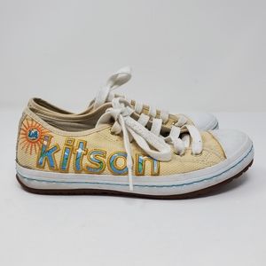 Kitson Laced Logo  embroidered sneakers Size 6.5…